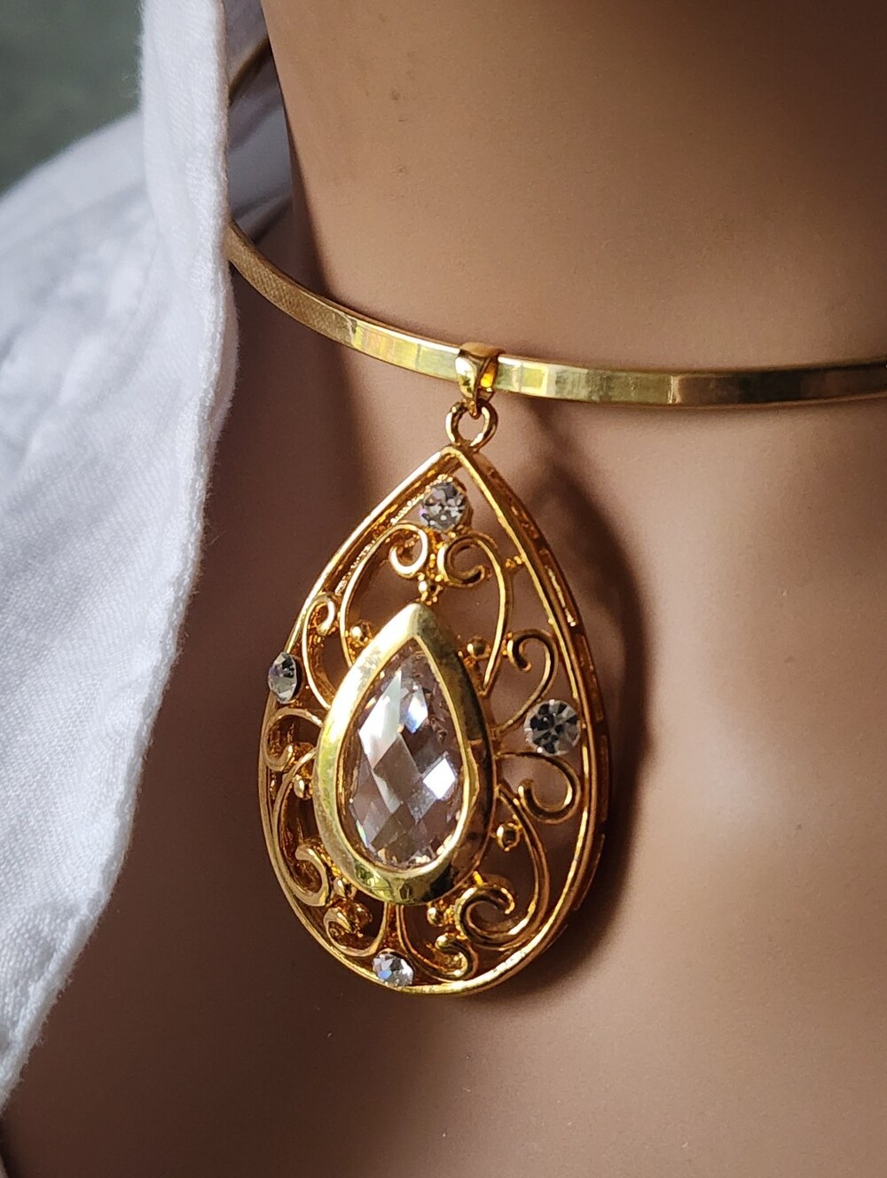 Gold plated Hypoallergic Maximalist Swarovski Elements Crystal